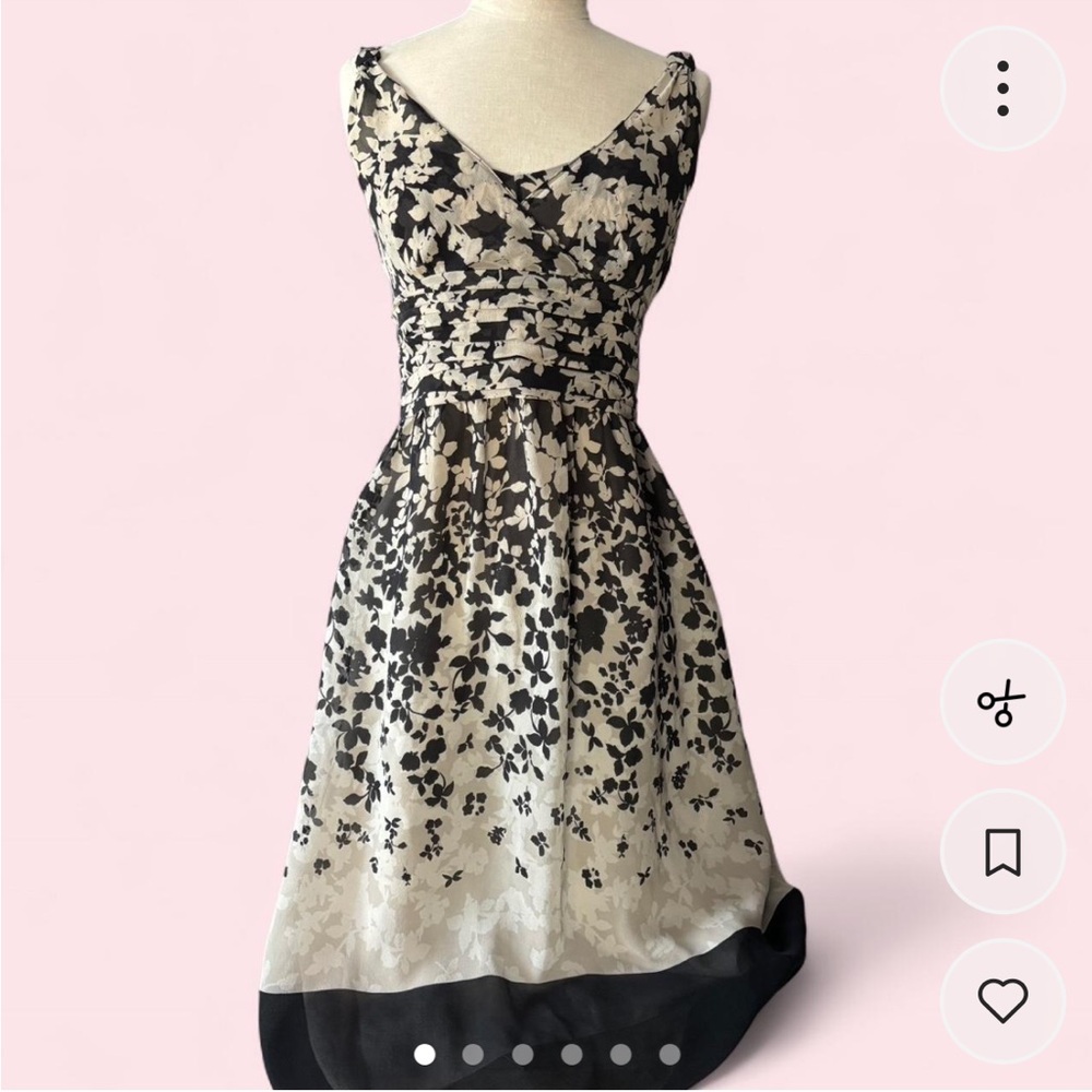 Ann Taylor Black and Ivory Floral Maxi Dress